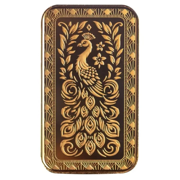 1 oz .9999 Gold Bar Scottsdale Marquee Peacock Gold Bar - Image 2